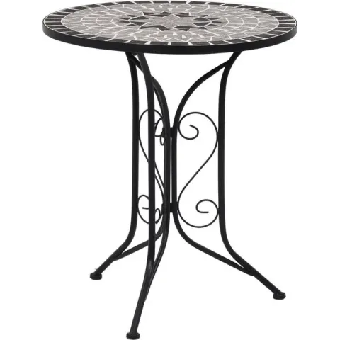 vidaXL Bistrotafel mozaïek 61 cm keramiek grijs