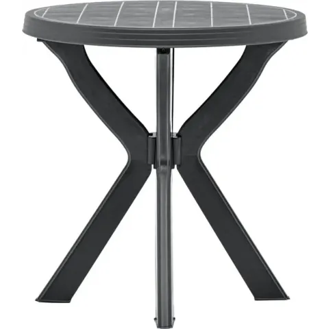 vidaXL Bistrotafel Ø70 cm kunststof antraciet