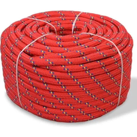 vidaXL Boot touw 10 mm 250 m polypropyleen rood