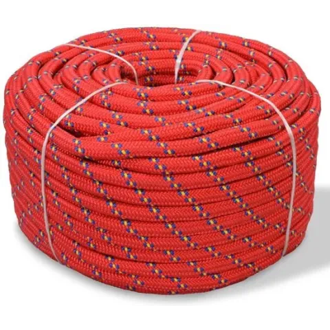 vidaXL Boot touw 10 mm 50 m polypropyleen rood