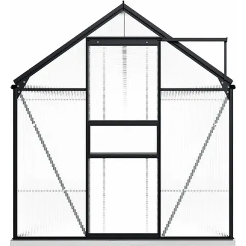 vidaXL Broeikas met basisframe 9.31 m³ aluminium antracietkleurig