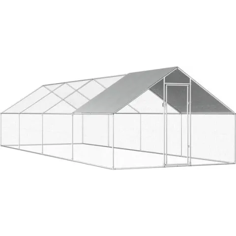 vidaXL Buitenhok voor kippen 2.75x8x1.92 m gegalvaniseerd staal