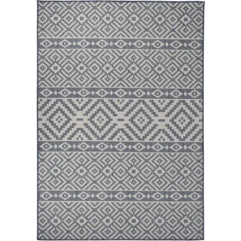 vidaXL Buitenkleed met patroon platgeweven 160x230 cm blauw