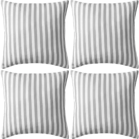 vidaXL Buitenkussens 45x45 cm gestreept grijs 4 st