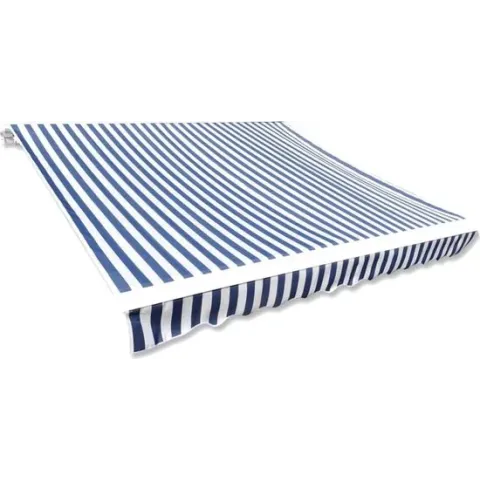vidaXL Canvas zonnescherm met luifel 3x2.5 m blauw wit frame niet inbegrepen