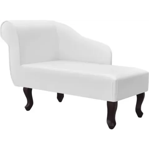 vidaXL Chaise longue kunstleer wit