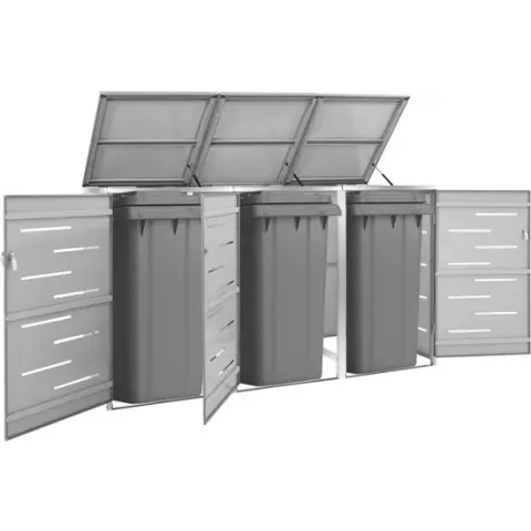 vidaXL Containerberging driedubbel 207x77,5x115 cm roestvrij staal