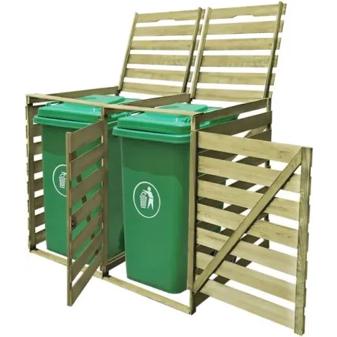 vidaXL Containerberging dubbel 240 L geïmpregneerd hout