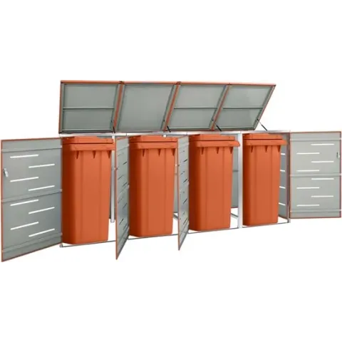vidaXL Containerberging vierdubbel 276,5x77,5x115,5 cm roestvrij staal