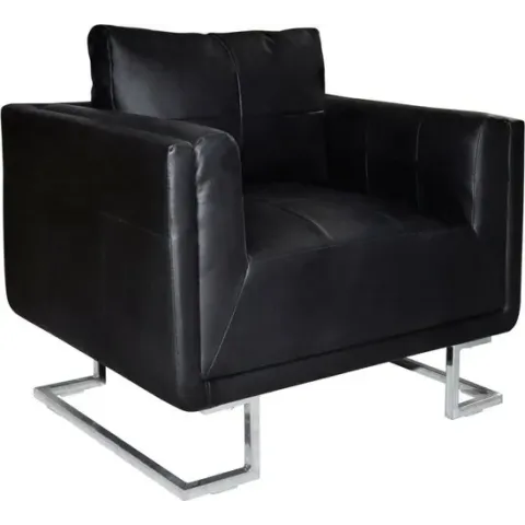 vidaXL - Cube - Fauteuil - Met arm - zwart
