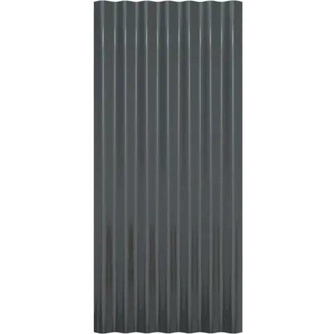 vidaXL Dakpanelen 12 st 80x36 cm gepoedercoat staal antracietkleurig