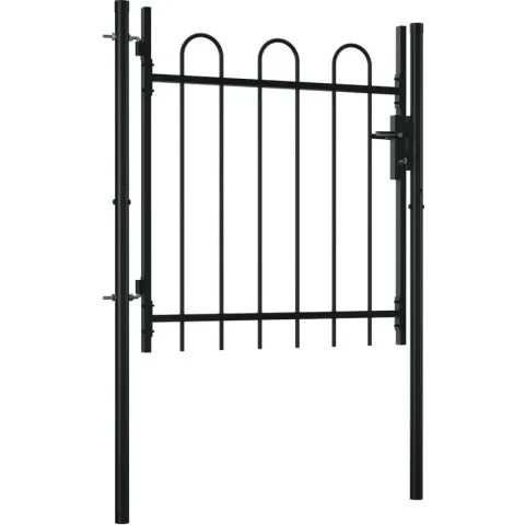 vidaXL Enkele poort met boog vorm 100x75 cm