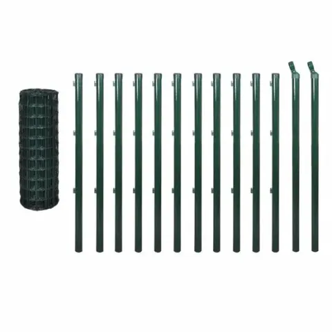 vidaXL Euro hek set 25x1.2 m staal groen