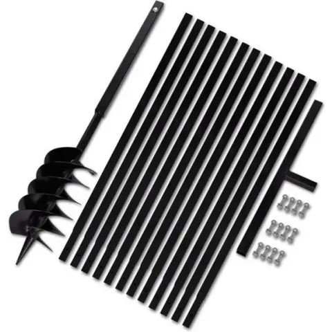 vidaXL Grondboor met handvat 150 mm en verlengstukken 13 m (staal)