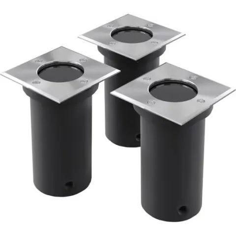 VidaXL Grondspot - G10 - 3 stuks - IP67 - Vierkant - RVS
