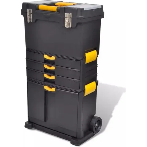 VidaXL Grote Gereedschapskist 46x28x82 cm - Trolley - Exclusief gereedschap