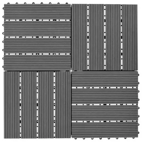 vidaXL HKC tegels grijs 30x30 cm 1m² 11 st