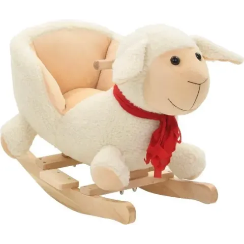 vidaXL Hobbeldier schaap met rugleuning 60x32x50 cm pluche wit