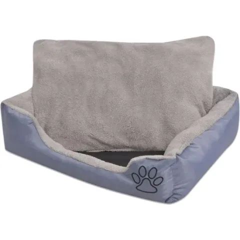 VidaXL Hondenbed Met Gewatteerd Kussen - M - Grijs
