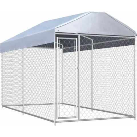 vidaXL Hondenkennel voor buiten met dak 382x192x235 m