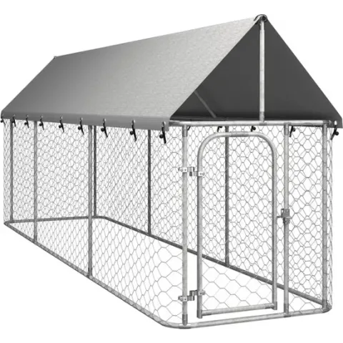 vidaXL Hondenkennel voor buiten met dak 400x100x150 cm