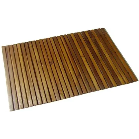 VidaXL Hout Badmat - 80x50 Cm - Bruin