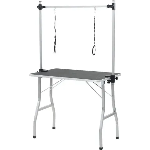 VidaXL Inklapbare Honden Trimtafel Met Dubbele Aanlijnoptie - 91 x 61 cm - Zwart