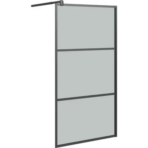 vidaXL Inloopdouchewand 100x195 cm donker ESG-glas zwart