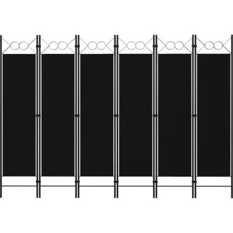 vidaXL Kamerscherm met 6 panelen 240x180 cm zwart