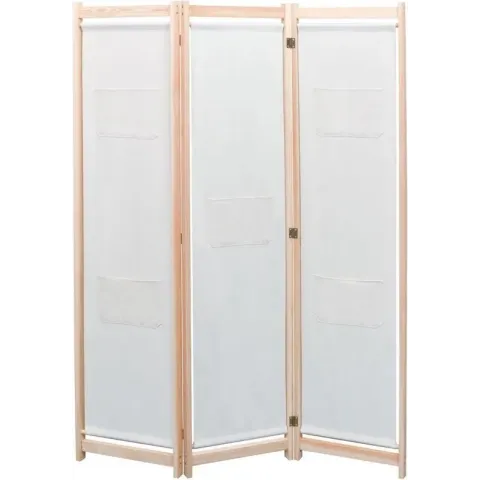 vidaXL Kamerverdeler met 3 panelen 120x170x4 cm stof crème