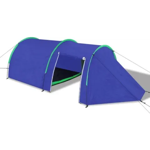 vidaXL - Kampeertent 4 - Tunneltent - 4-Persoons - Blauw/Groen