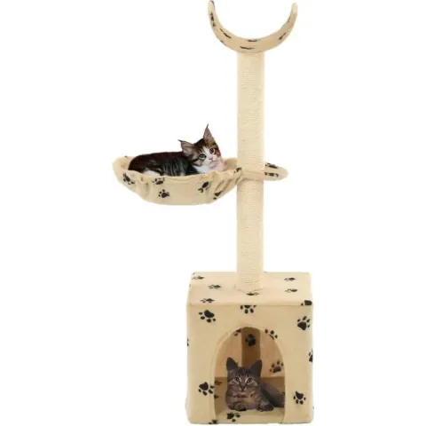 vidaXL Kattenkrabpaal met sisal krabpalen 105 cm pootafdrukken beige