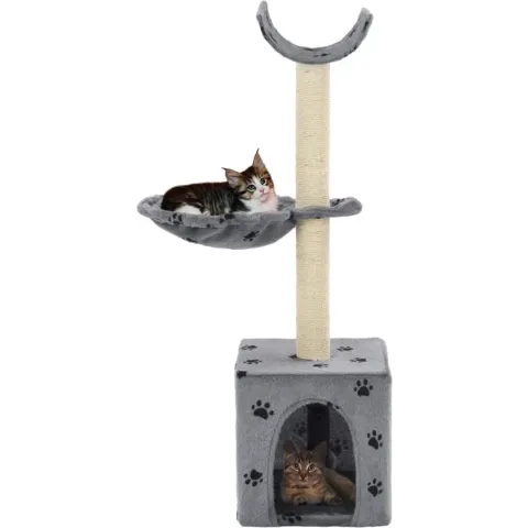 vidaXL Kattenkrabpaal met sisal krabpalen 105 cm pootafdrukken grijs