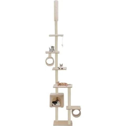 vidaXL Kattenkrabpaal met sisal krabpalen 260 cm beige