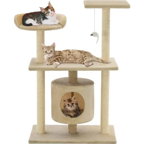 VidaXL Kattenkrabpaal Met Sisal Krabpalen - Beige - 95 cm