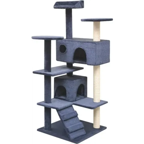 VidaXL Kattenkrabpaal Met Sisal Krabpalen - Blauw - 125 cm