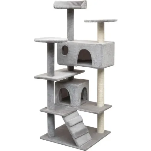 VidaXL Kattenkrabpaal Met Sisal Krabpalen - Grijs - 125 cm