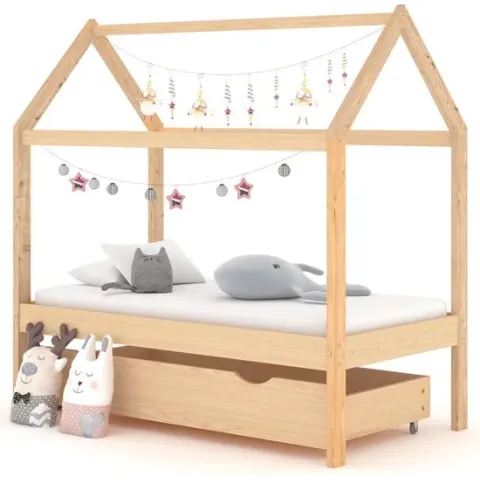vidaXL Kinderbedframe met lade massief grenenhout 70x140 cm