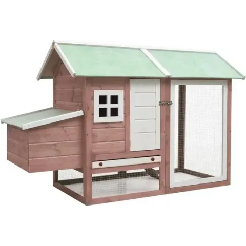 vidaXL Kippenhok 170x81x110 cm massief grenen- en vurenhout mokka