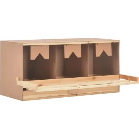 vidaXL Kippenlegkast 3 compartimenten 96x40x45 cm massief grenenhout