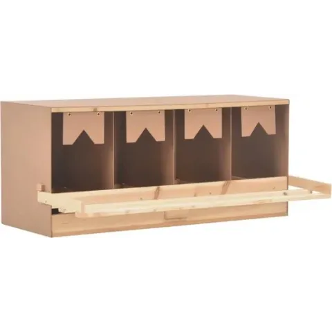 vidaXL Kippenlegkast 4 compartimenten 106x40x45 cm massief grenenhout