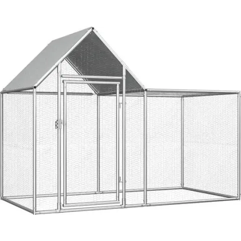 vidaXL Kippenren 2x1x1.5 m gegalvaniseerd staal