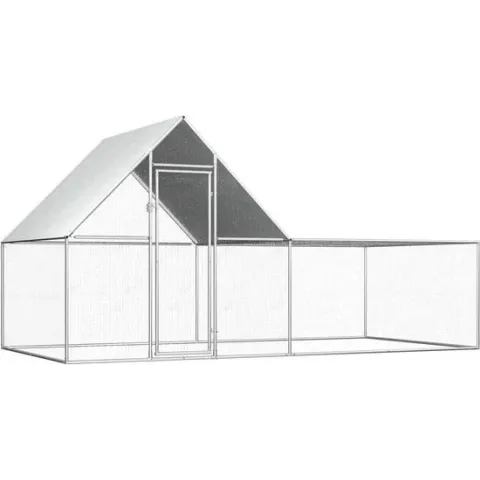 vidaXL Kippenren 4x2x2 m gegalvaniseerd staal