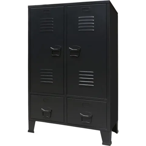 vidaXL Kledingkast industriële stijl 67x35x107 cm metaal zwart