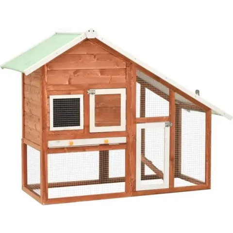 vidaXL Konijnenhok 140x63x120 cm massief vurenhout