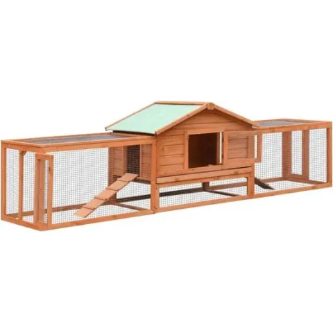 vidaXL Konijnenhok 303x60x86 cm massief grenen- en vurenhout