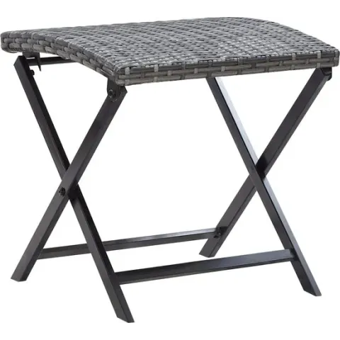 vidaXL Kruk inklapbaar poly rattan grijs