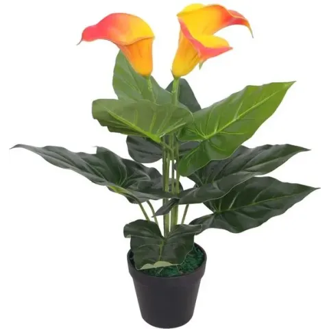 vidaXL Kunst calla lelie plant met pot 45 cm rood en geel