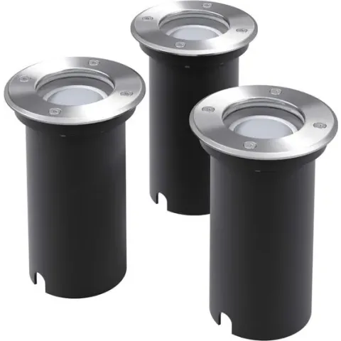 vidaXL LED-grondspots buiten rond 3 st