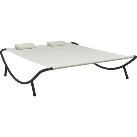 vidaXL Loungebed stof crème